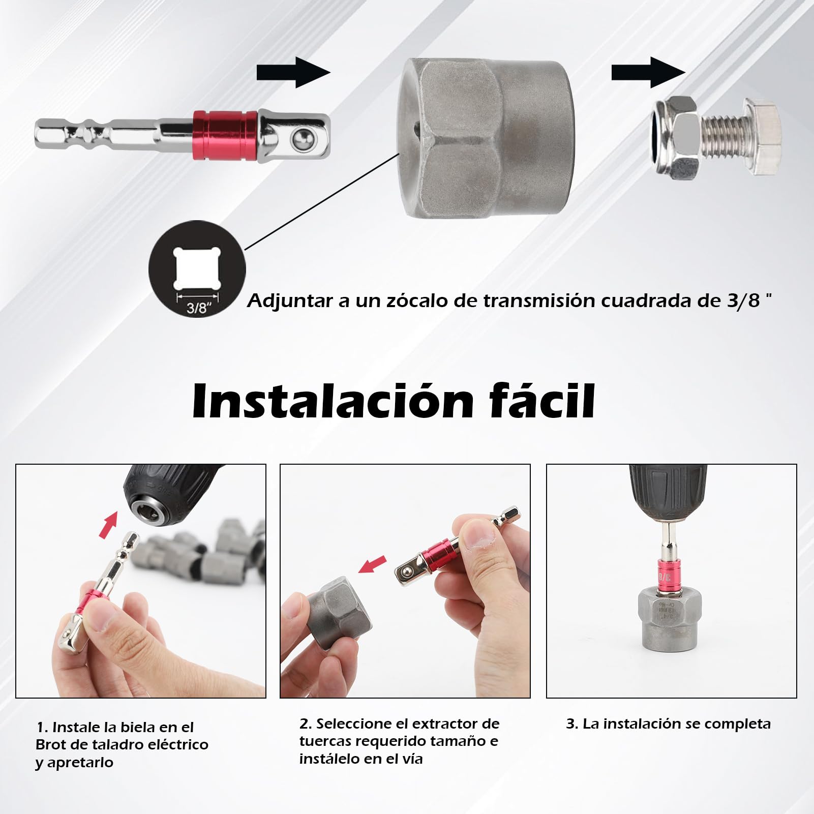 Juego de Extractores de Pernos, Herramienta de Extracción de Tuercas de Rueda de Bloqueo de 14 Piezas, Juego de Llaves de Vaso Extractor de Pernos Pelados, Juego de (Color de la