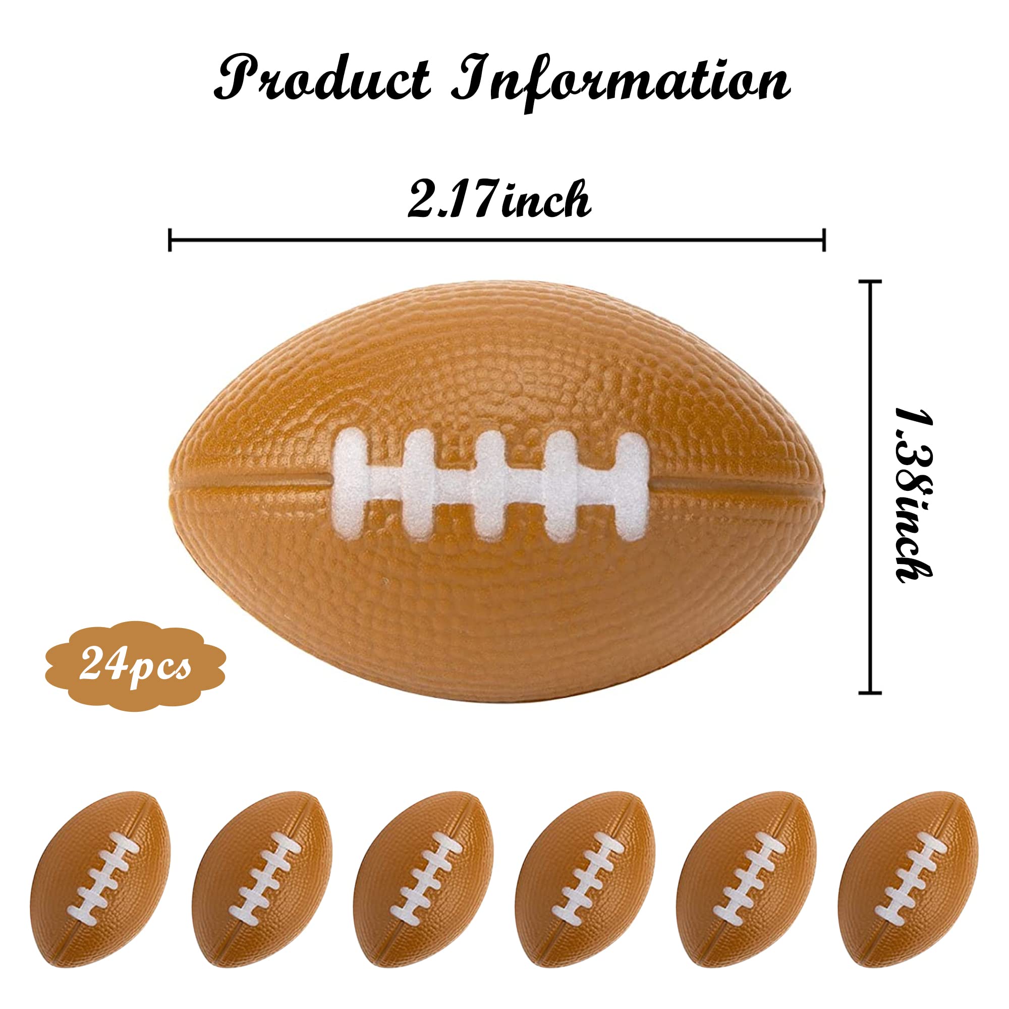 24 unidades de juguetes de fútbol americano para niños, mini pelota deportiva de espuma para apretar, juguetes para niños, divertidos recuerdos de fiesta, alivio de la ansiedad por 2