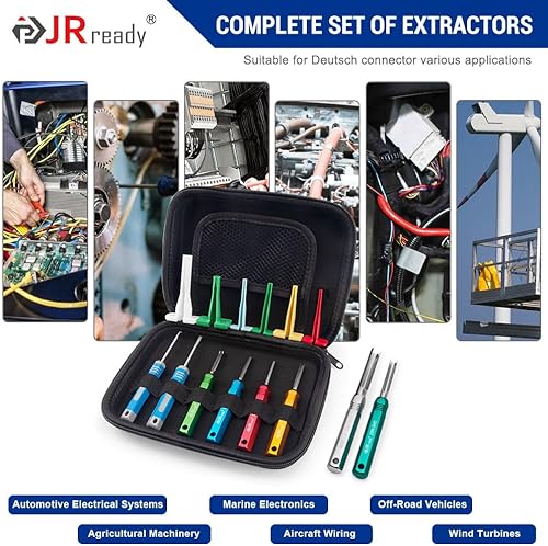 Miniatura 5 de JRready ST5257-PRO Kit de herramientas de conector Deutsch para 4#8#16#12#20# contactos sólidosestampados 6-22 AWG, con herramienta de extracción de