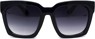 Womens Boyfriend Style XXL Oversize Horned Rim Thick Plastic Sunglasses