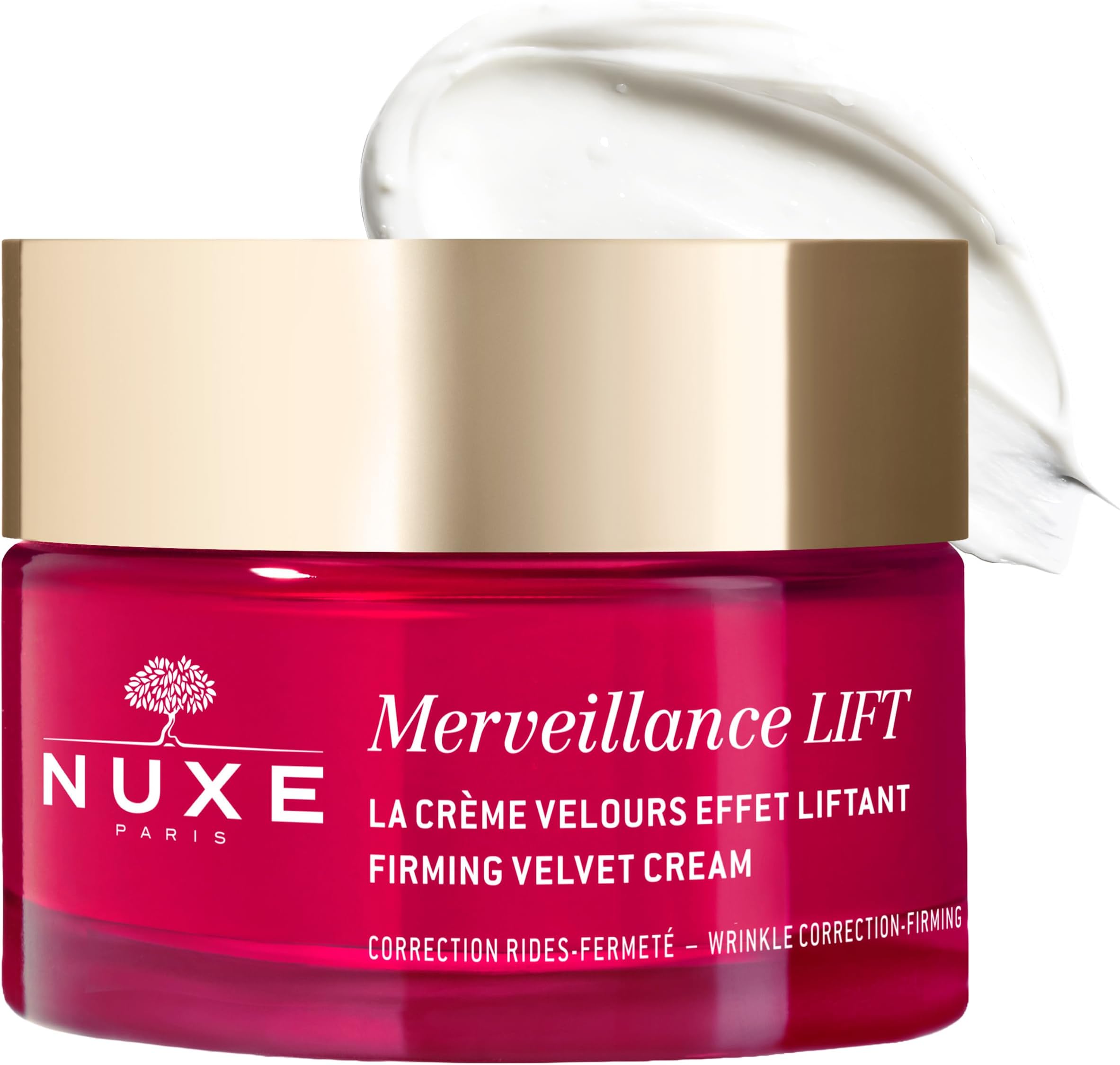 Merveillance Lift Velvet Cream Smoothing and Firming Vegan Moisturizer With Micro-Algae Oil for Wrinkle Correction, 1.7 Fl Oz