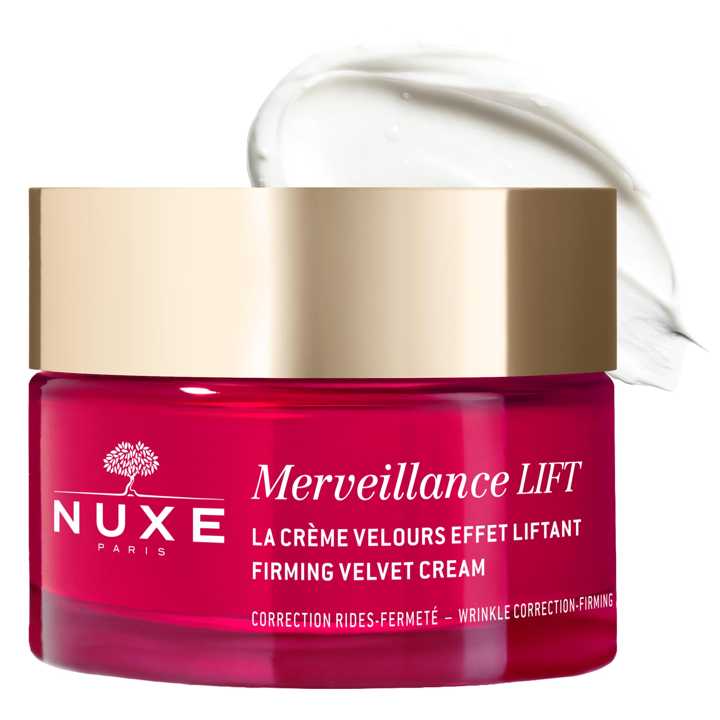 Merveillance Lift Velvet Cream Smoothing and Firming Vegan Moisturizer With Micro-Algae Oil for Wrinkle Correction, 1.7 Fl Oz