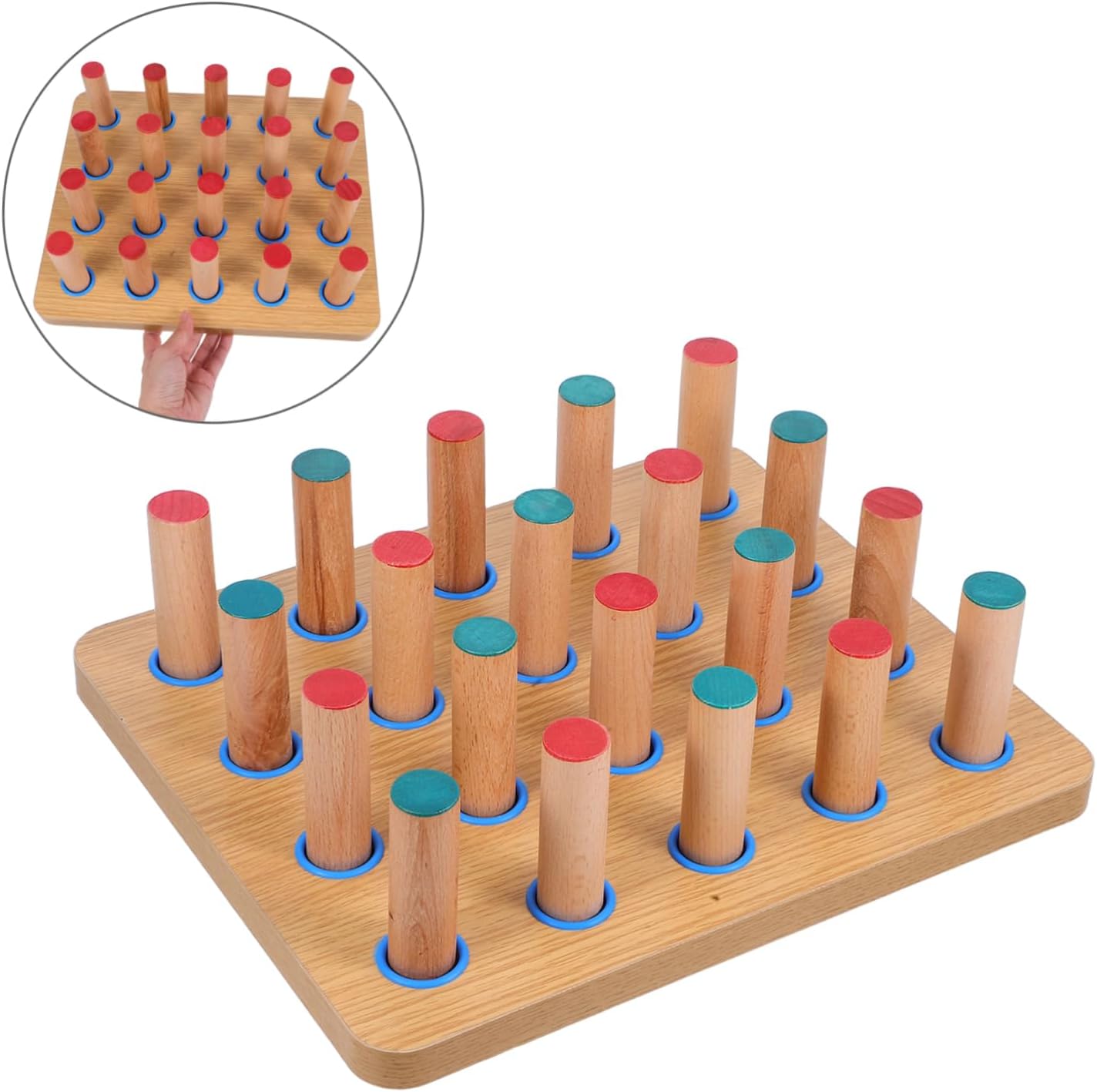 Kisangel Finger Rehabilitation Training Board Hand Therapy Pegboard for Coordination and Grip Strength Durable Wooden Design for Home and Hospital Use Finger Dexterity Equipment