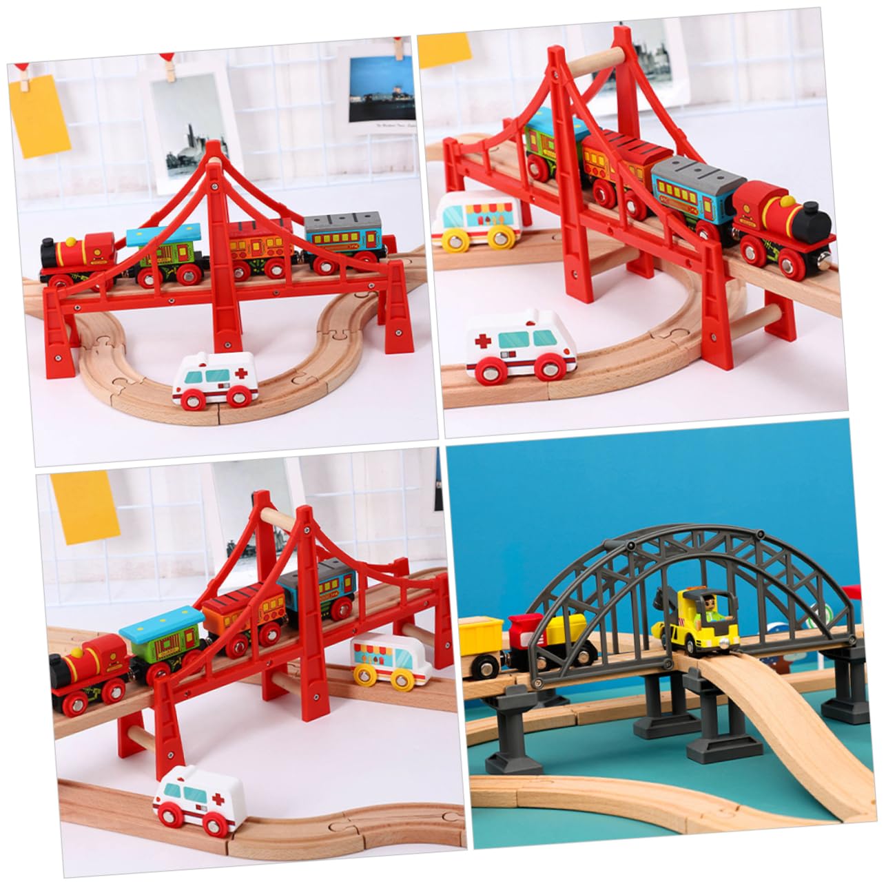 LIOOBO 2Pcs Train Track Bridge DIY Model Railway Accessories Flexible Assembly Learning Safe Lightweight Design for Imaginative Play for Train Enthusiasts