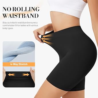 SIHOHAN 4 Pack Women Anti Chafing Shorts Boxer Seamless Under Dress Short | Comfort Safety Long Briefs, Breathable Smooth Boyshorts Slip Shorts for Yoga Walking