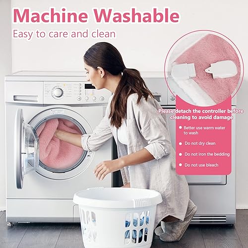 Miniatura 6 de Giantex Manta térmica de 60 x 50 pulgadas manta de calentamiento con 10 niveles de calefacción temporizador de 9 horas apagado automático protección