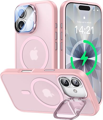 Miniatura 79 de Funda para iPhone 14 Pro de 6.1”, cubierta para cámara con soporte, protector de lente de cámara 9H, compatible con MagSafe, a prueba de golpes de