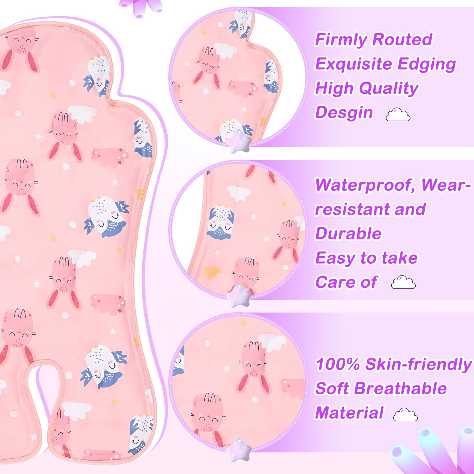 Cool Carats Car Seat Cooler | Car Seat Cooling Pad For Babies, Toddlers, And Kids | Comfortable And Durable Cooling Car Seat Pad For Hot Summer Days | Love Pink - View #4