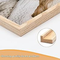 Vista 5 de Marco de fotos de 4x6 pulgadas, marco de fotos de madera de ROBLE con vidrio Perspex para exhibición vertical u horizontal en mesa o pared