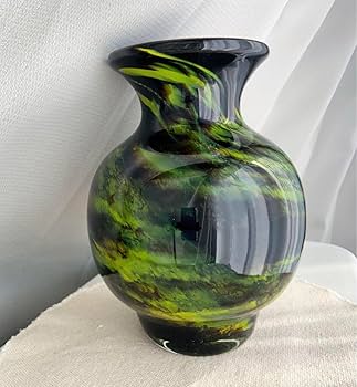 ビンテージ 花瓶 フラスコ 緑 グリーン ガラス フラワーベース