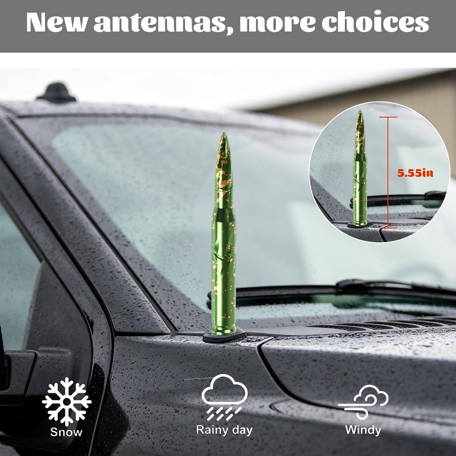 Famobay Stubby Bullet Antenna, 5.5inch, Iridescent Color image 2
