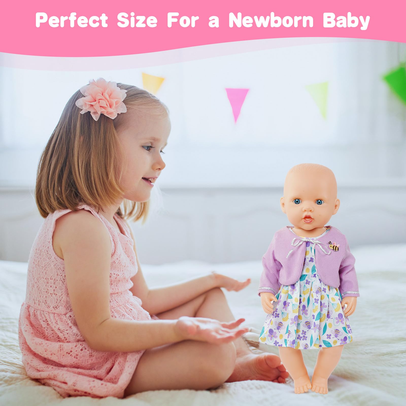 Aolso Ropa para Muñecas Bebé，4pcs Ropa para Muñecos Bebé，Conjunto de Ropa de Muñeca,Juego de Disfraz de Muñeca para Niños y Niñas,Accesorios para Muñeca(no muñecas)