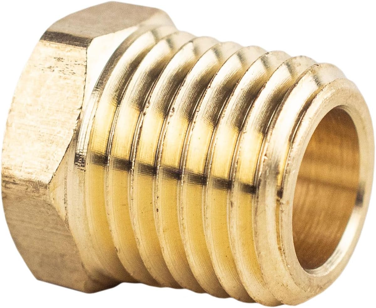1/4" Male x 1/8" Female NPT Hex Bushing Adapter Pipe Reducer Brass 110C 10 Pack
