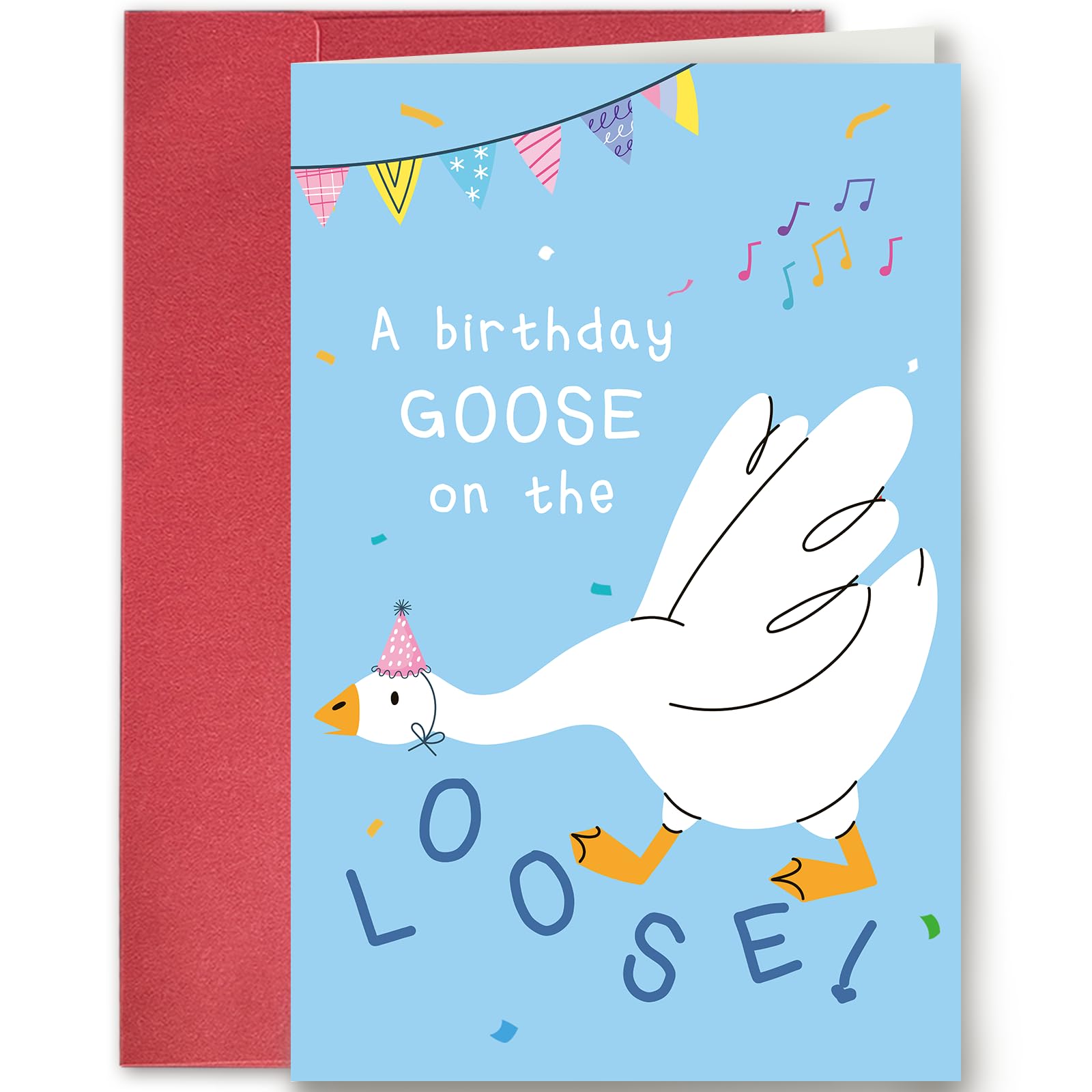 SuperShunhu Silly Goose Birthday Card for Men Women, Funny Birthday Card for Goose Lover, A Birthday Goose on the Loose