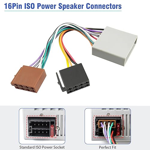 Miniatura 5 de Jayubien Arnés de cableado estéreo de 17 pines para adaptador de radio Honda, adaptador de arnés de cable de radio de automóvil compatible con