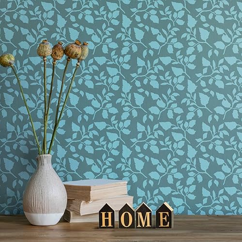 Miniatura 6 de GSS Designs - Plantilla de hojas florecientes para pintar sobre madera, lienzo, papel, tela, piso, pared y azulejos, follaje de 12 x 12 pulgadas,