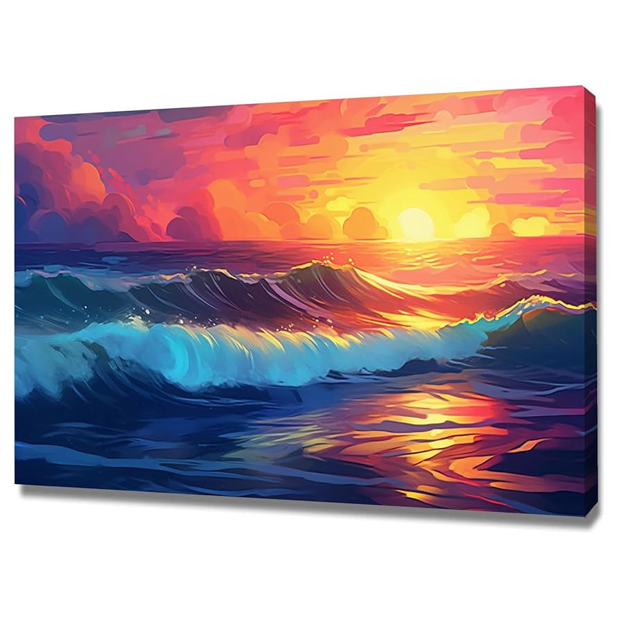 Amazon.co.jp: SHYAMIC 海の景色 海 太陽の光 海の写真 アート