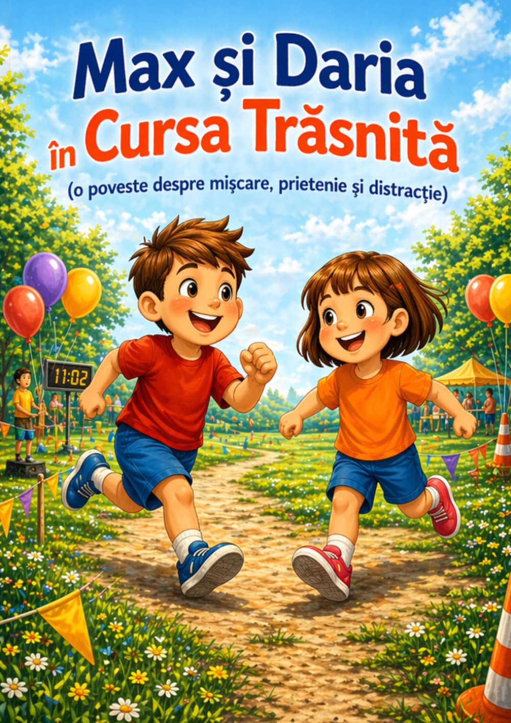 This book is written in Romanian. Max și Daria în Cursa Trăsnită: O poveste super amuzantă despre mișcare, prietenie și curaj (Kids books)