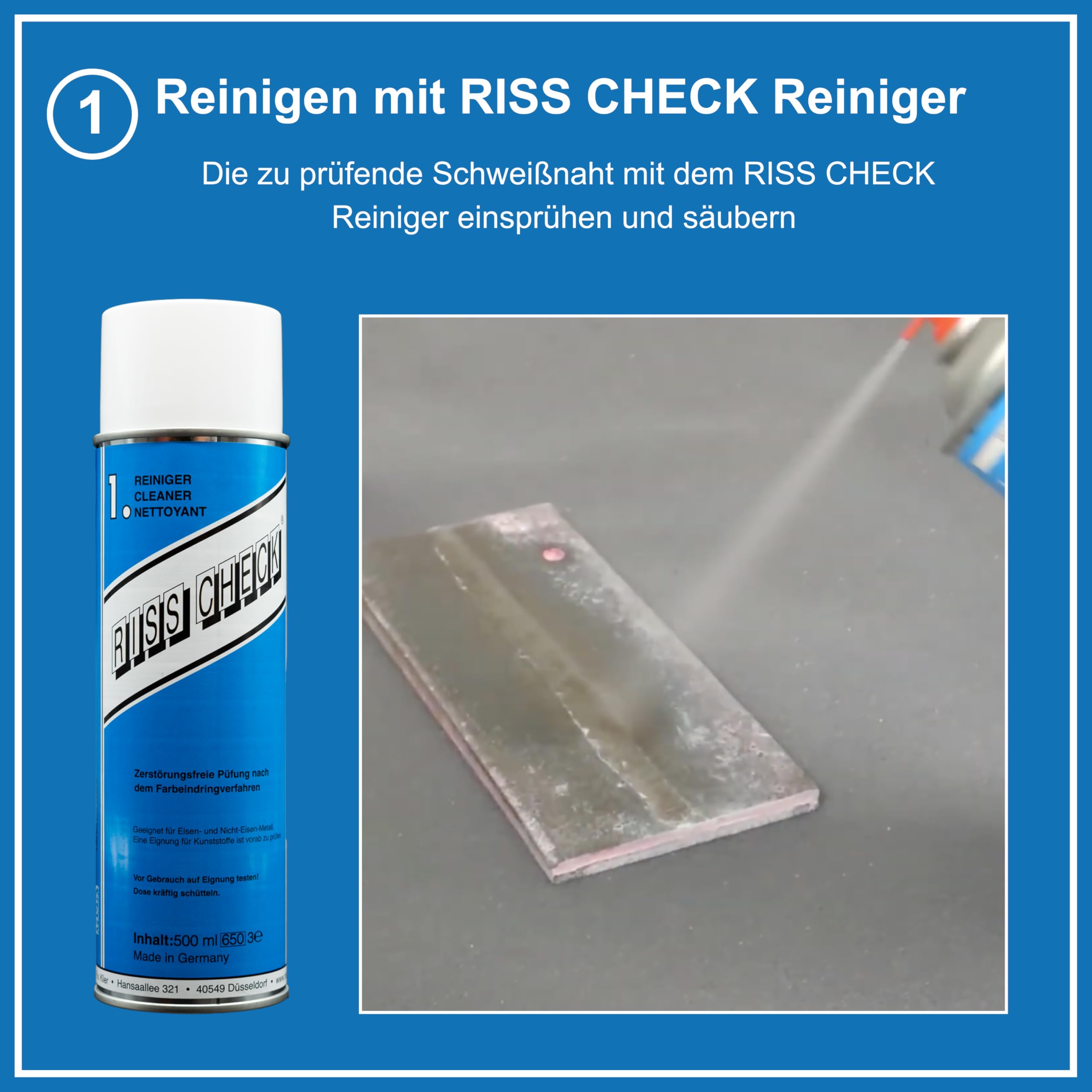 Rissprüfmittel *Rissprüfset* Riss Spray 3x500 ml