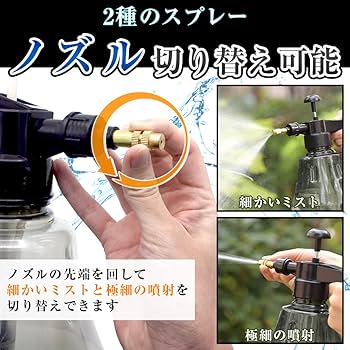 Amazon.co.jp: 加圧式霧吹き スプレーボトル 1.5L 調節可能