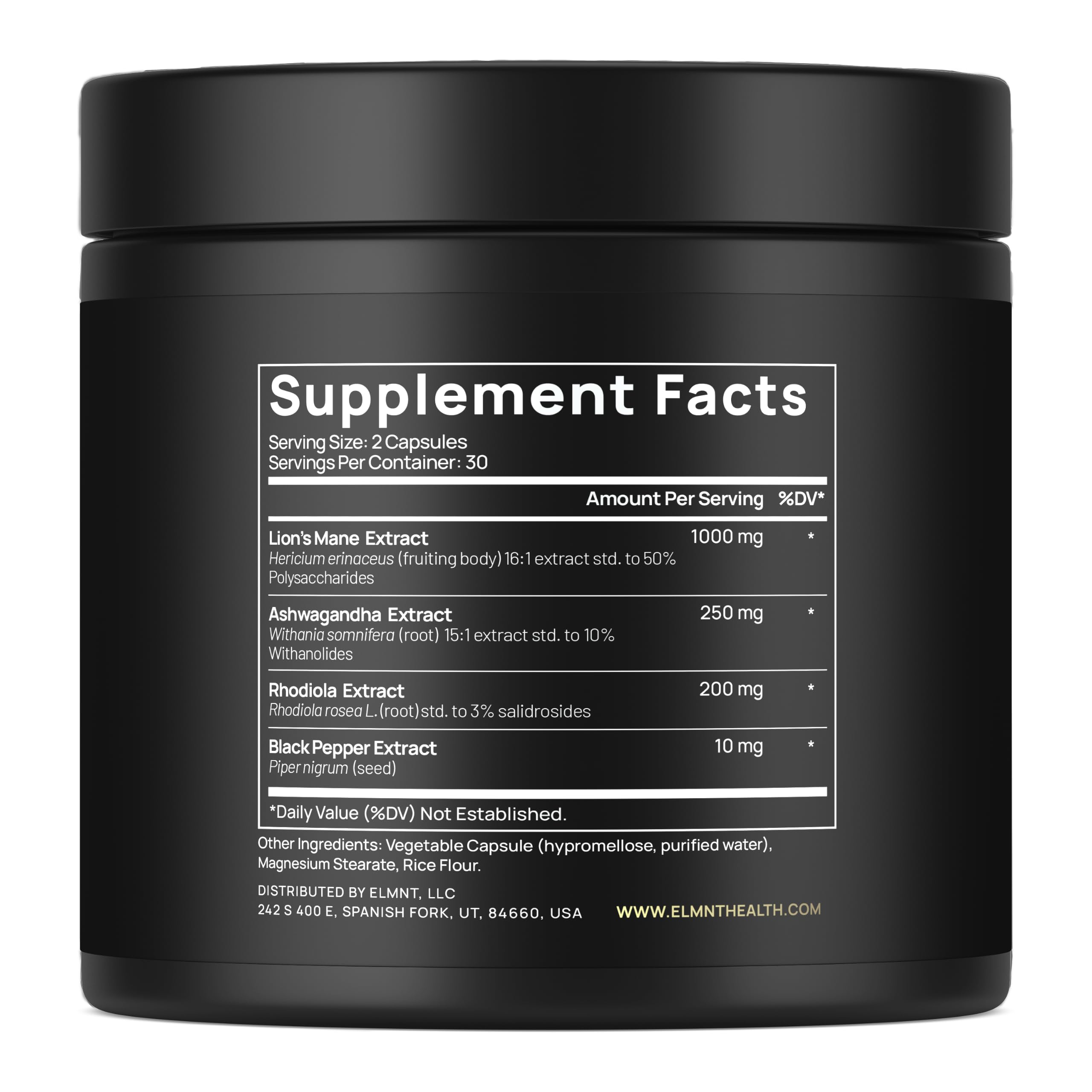 16x Strength Lions Mane Supplement Capsules Super Nootropic w. Ashwagandha & Rhodiola - Highest Potency 16:1 Lion's Mane Mushroom Extract 50% Polysaccharides Brain Supplements for Memory and Focus — Amazon image 2