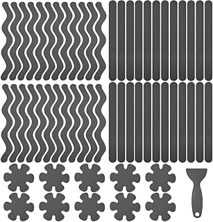 58PCS Bathtub Non Slip Stickers, Anti Slip Shower Stickers Safety Strips Adhesive Decals with Scraper, for Bath Tub Stairs Ladders Shower Room