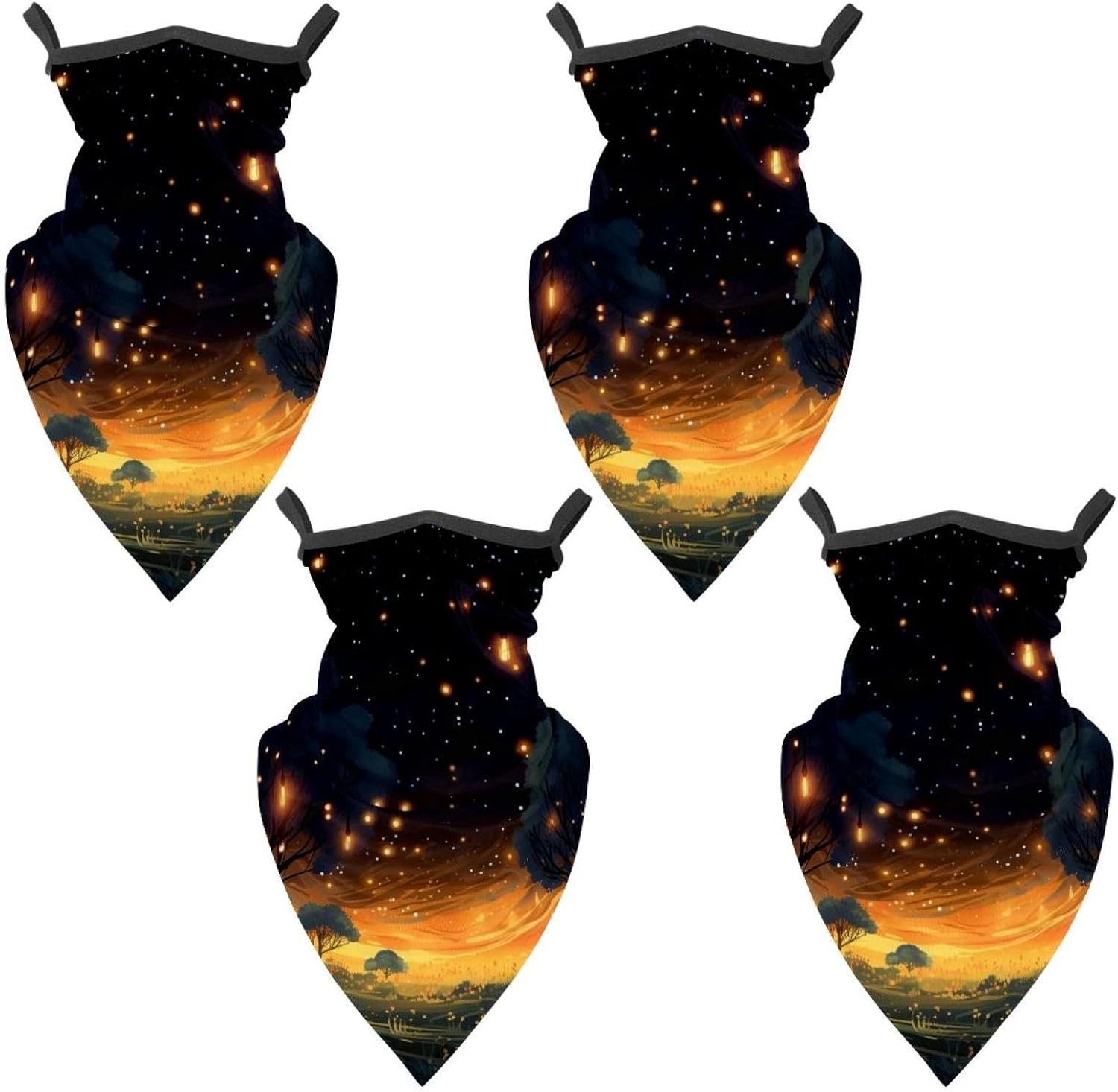 4 Pieces Firefly UV Protector Scarf, Summer Cooling Neck Gaiter for Men/Women
