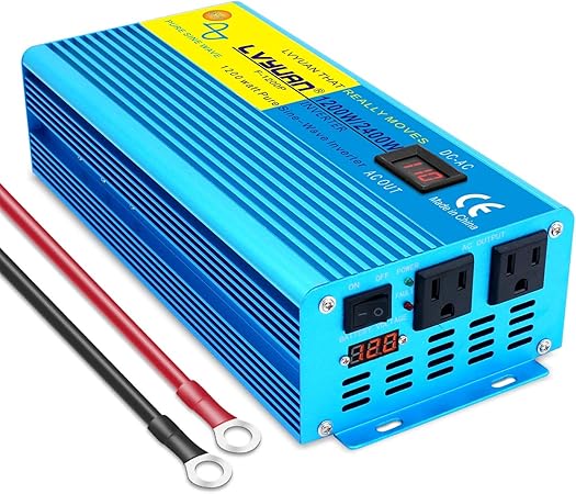 Amazon Ipowerbingo 10ワット 正弦波インバーター 12v Dcから110v Ac電源インバーター Acコンセント2個付き Lcdディスプレイ 車 トラック Rv用 インバーター コンバーター 車 バイク