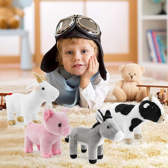 Goats Stuffed Animal Toy Farm Animals 8 INCH,Plushies Stuffed Animals for Girls Plush Goats Toys Little Stuffed Animal, Cute Stuffed Animal Plush Toy for Boy Girls