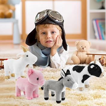 Goats Stuffed Animal Toy Farm Animals 8 INCH,Plushies Stuffed Animals for Girls Plush Goats Toys Little Stuffed Animal, Cute Stuffed Animal Plush Toy for Boy Girls
