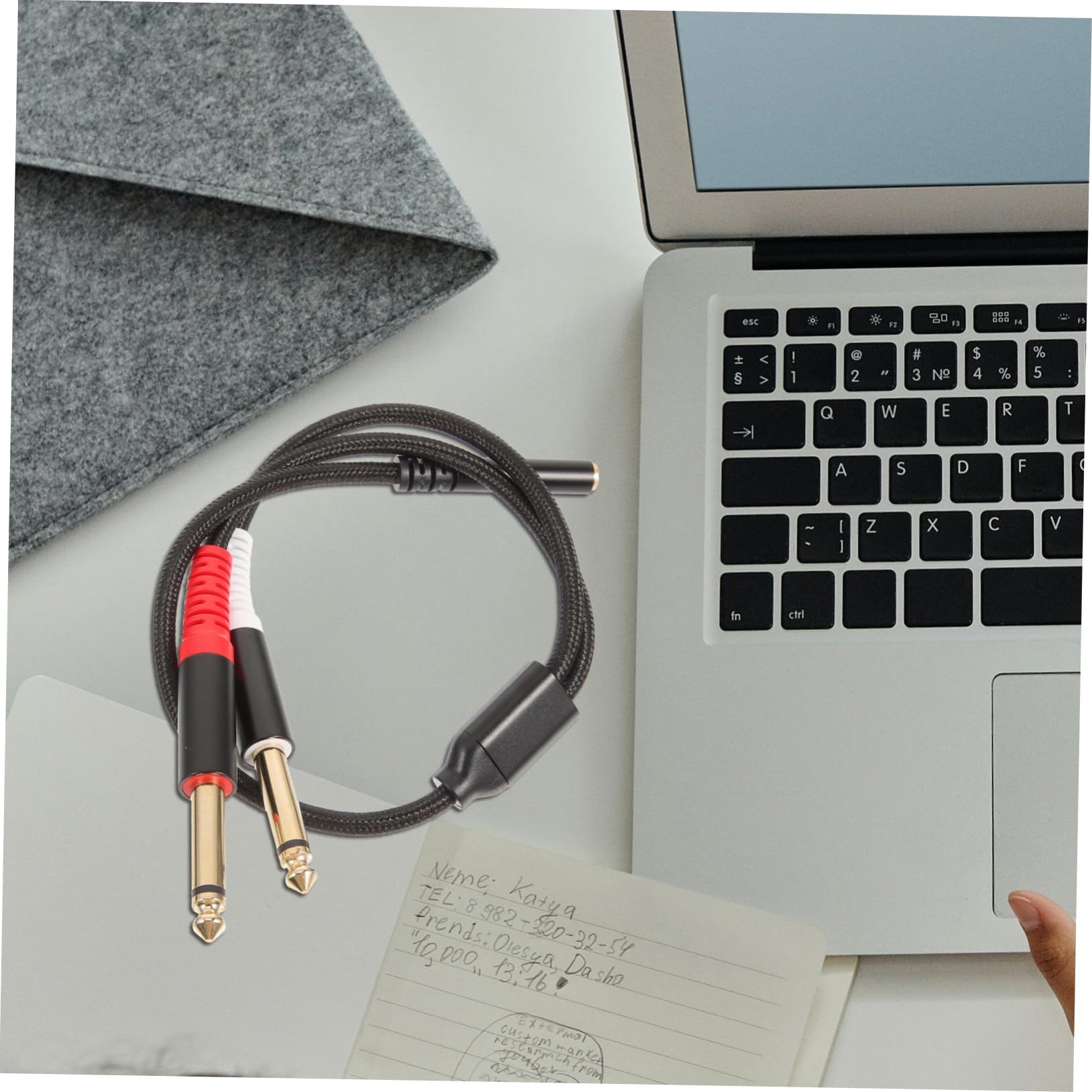 HOMSFOU 5pezzi Audio Cable Splitter Femmina Doppio Maschio Adattatore Audio Per Mixer e Chitarre Riduzione Del Segnale Alta Fedeltà