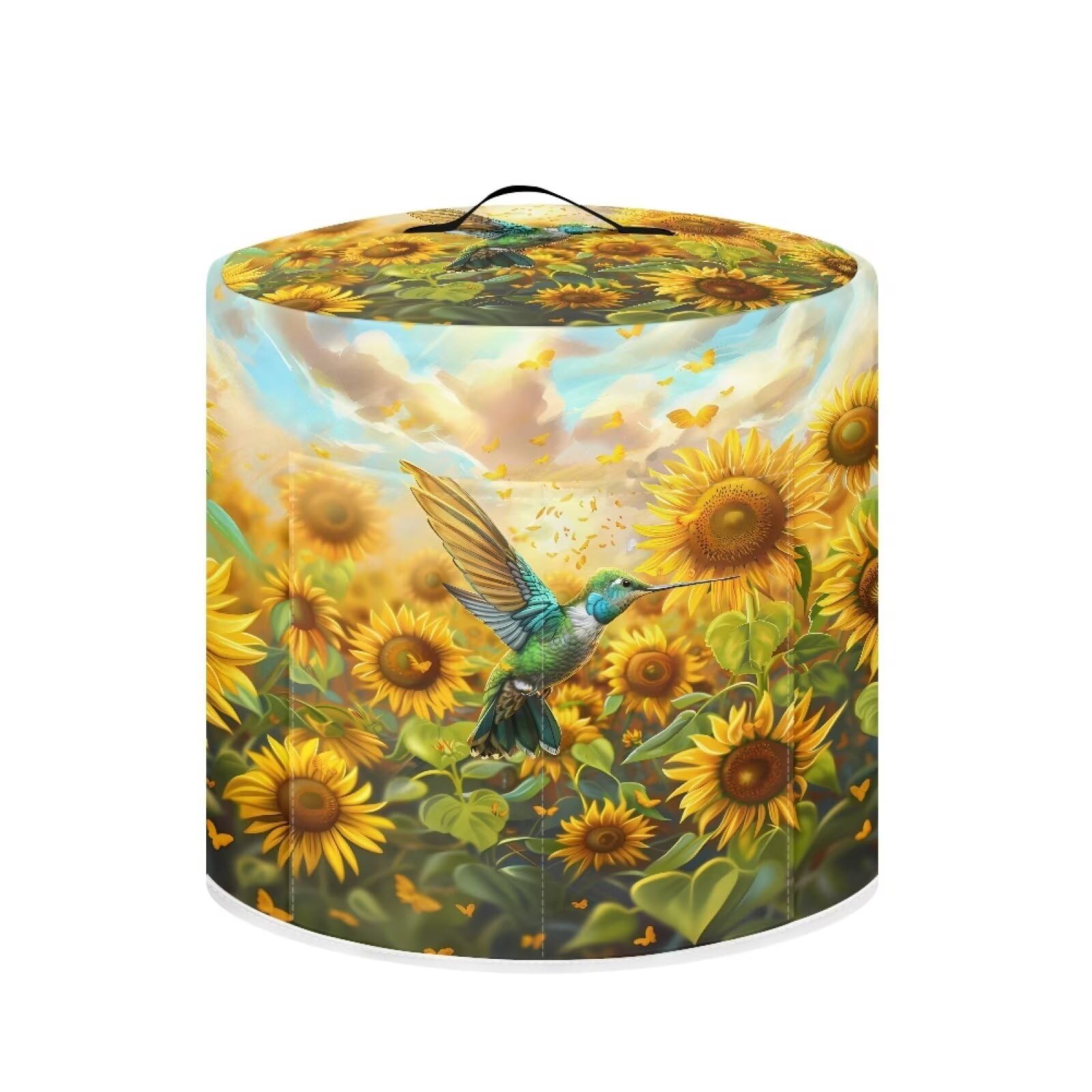 Cozeyat Sunflower Hummingbird Dust Cover with Pockets for 8 Quart,Insulated Pressure Cooker Cover Air Fryer Dust Cover