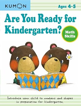Kumon Are You Ready for Kindergarten? Math Skills Preschool Workbook, Ages 3-5, 64 pages, activity book