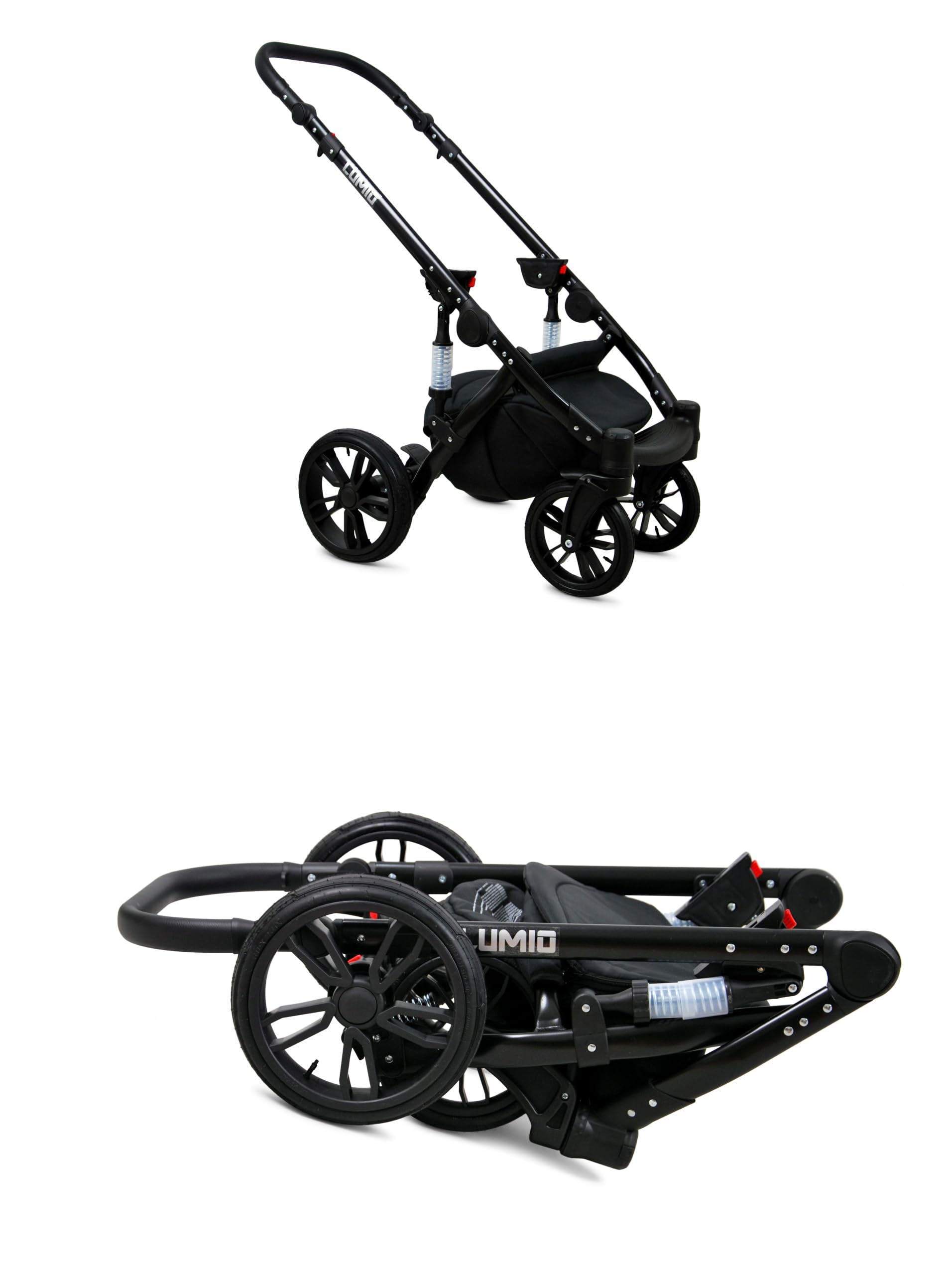 BabyLux® Carrito de Bebé Sistema de Viaje Set 3 en 1 - Lumio - incl. Capazo, Silla de Paseo, Silla Coche - Cochecito - con Bolso cambiador, Cubierta para la lluvia, Mosquitera etc.