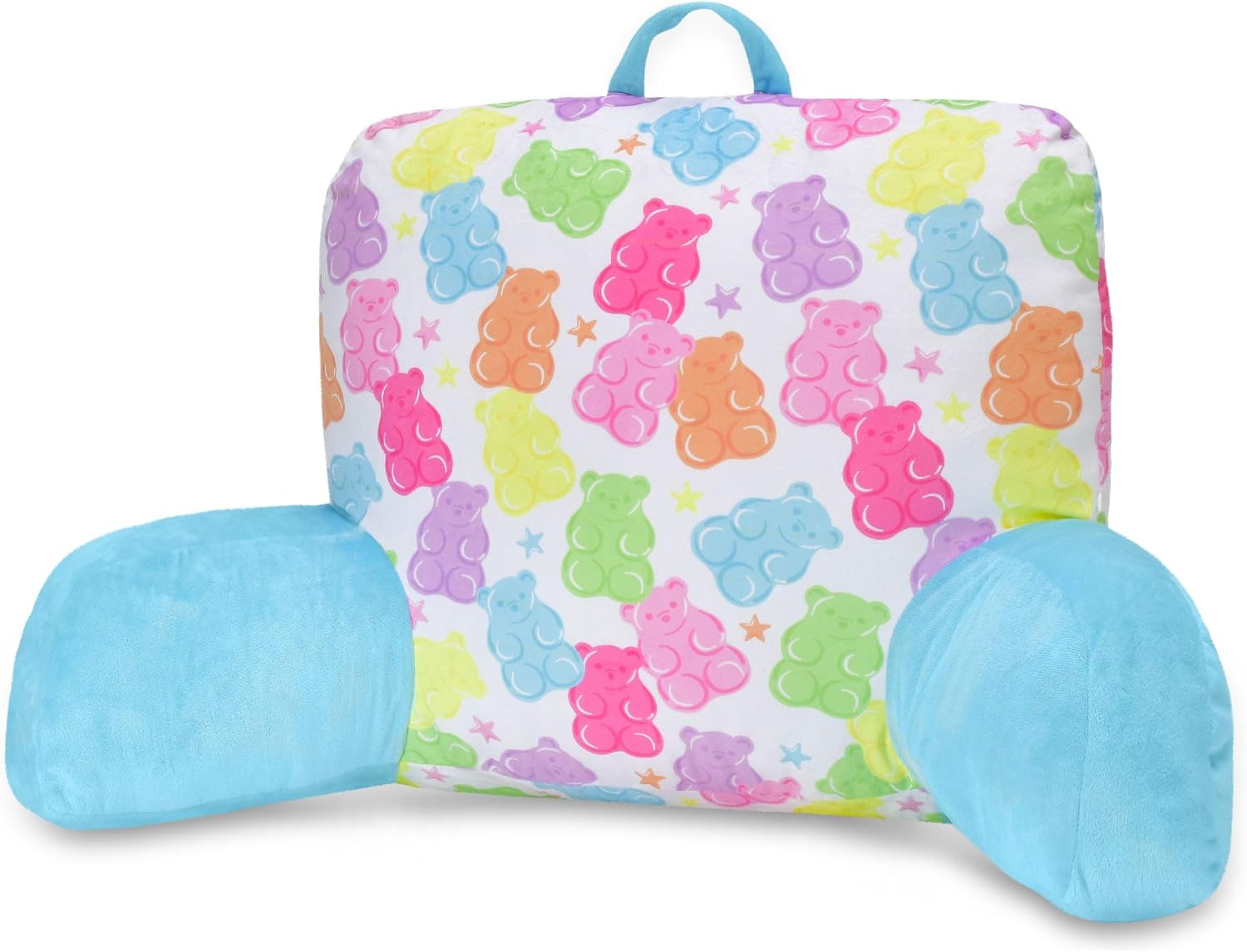 iscream Silky Soft Fleece 19" x 15.5" Lounge and Reading Bed Support Pillow - Yummy Gummies