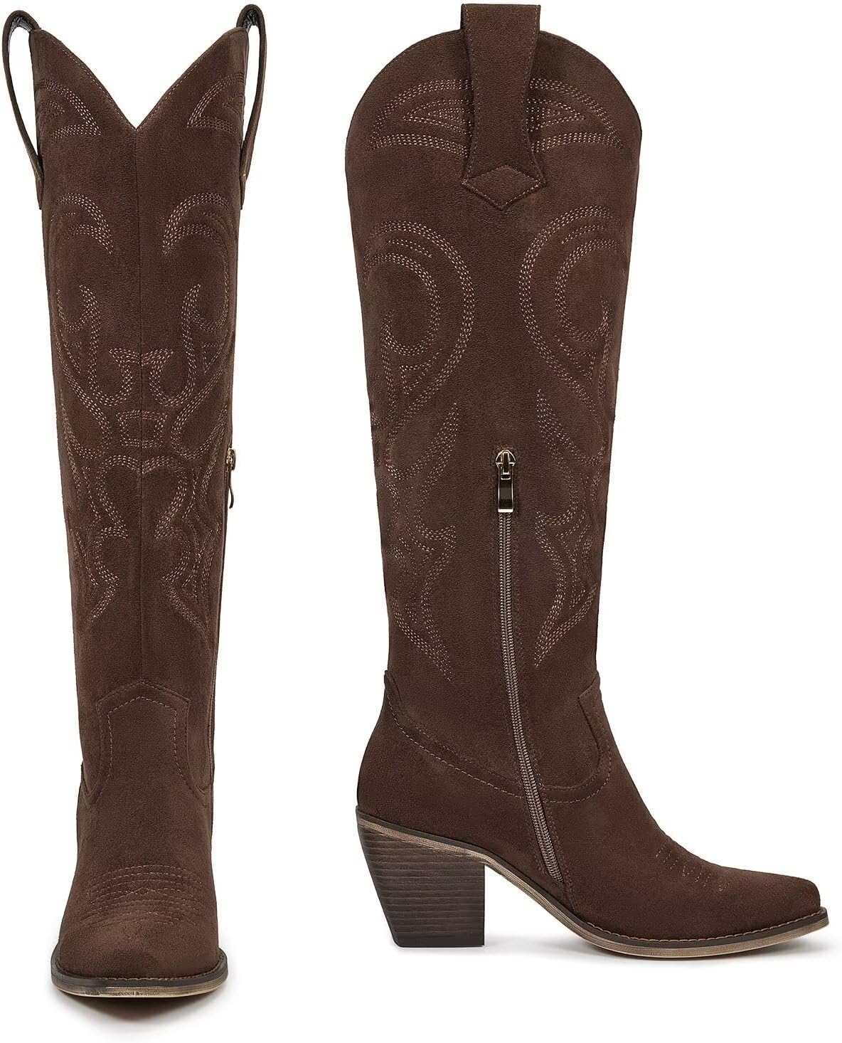 wetkiss Cowboy Boots for Women Knee High, Cowgirl Boots Women - Zipper Convenience, Comfort Fashion Tall Western Boots for Weddings, Holidays, Parties & Casual Wear - Image 4