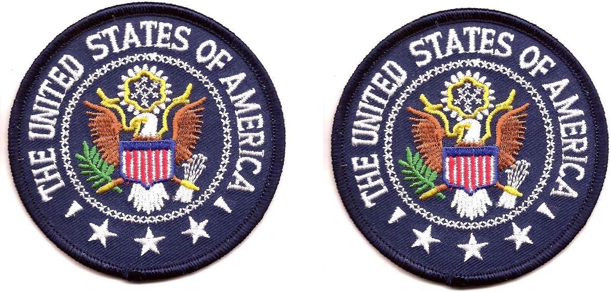 Two United States Great Seal Patch Round 3" Diameter, Embroidered Iron On or Sew On Seal USA Seal American Flag Patch Flag Emblem