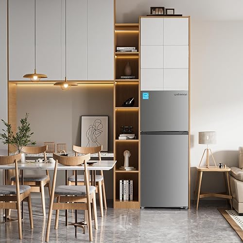 Miniatura 7 de Upstreman ENERGY STAR - Refrigerador de doble puerta de 11.6 pies cúbicos en acero inoxidable con congelador superior de gran capacidad,