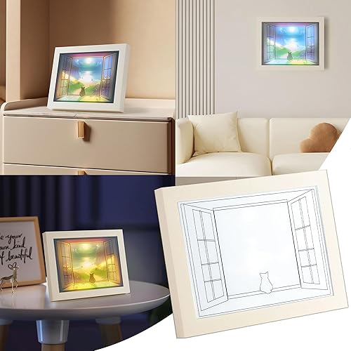 Pintura iluminada, multicolor, 3 colores, lámpara de decoración de pared de mesa, lámpara LED de escritorio, luz nocturna, pintura para el hogar,