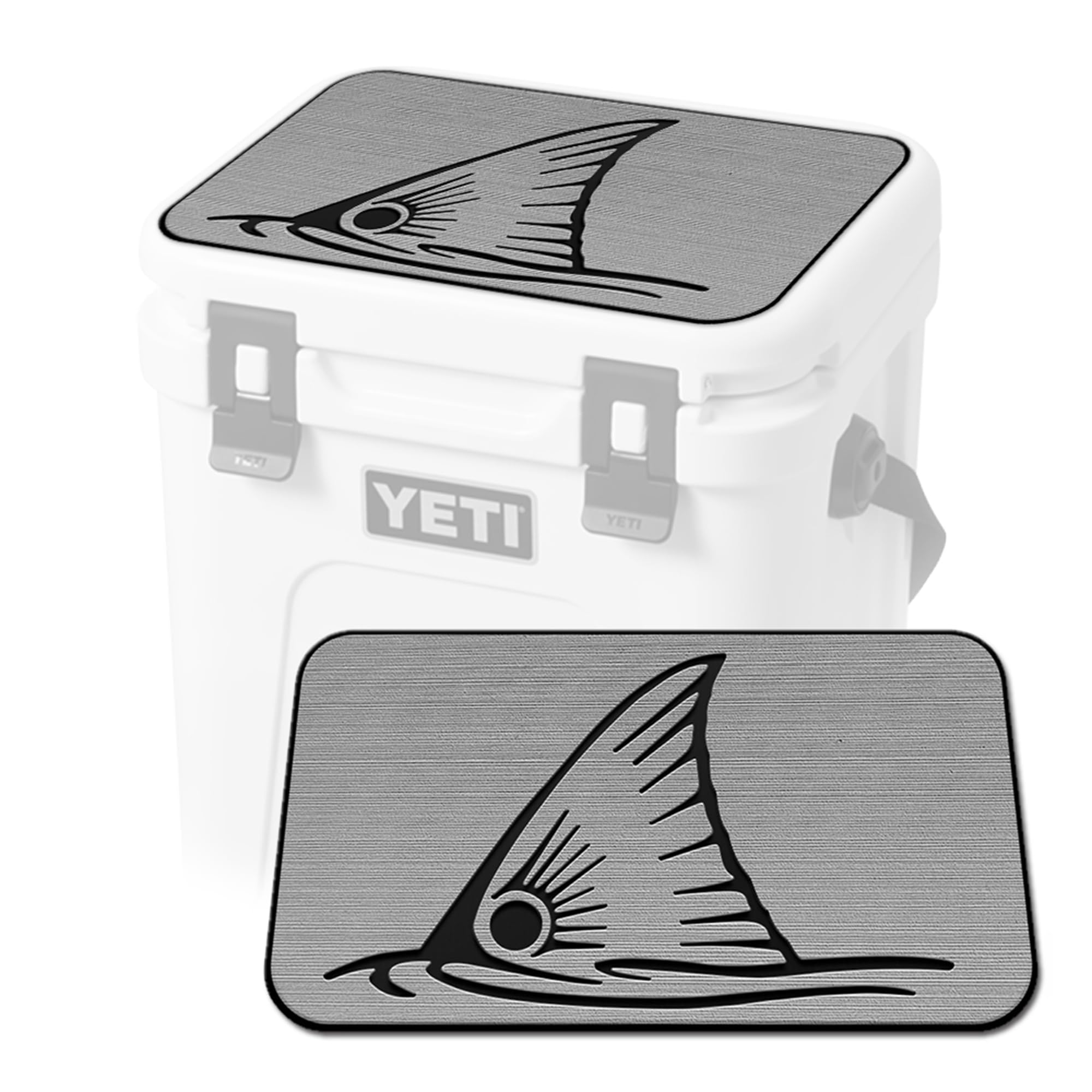 USATuff SeaDek EVA Mat Cooler Pad fits YETI | Peel & Stick Application | Non Slip Comfort Accessories - Top Fin Redfish Design (StormGray-Black)
