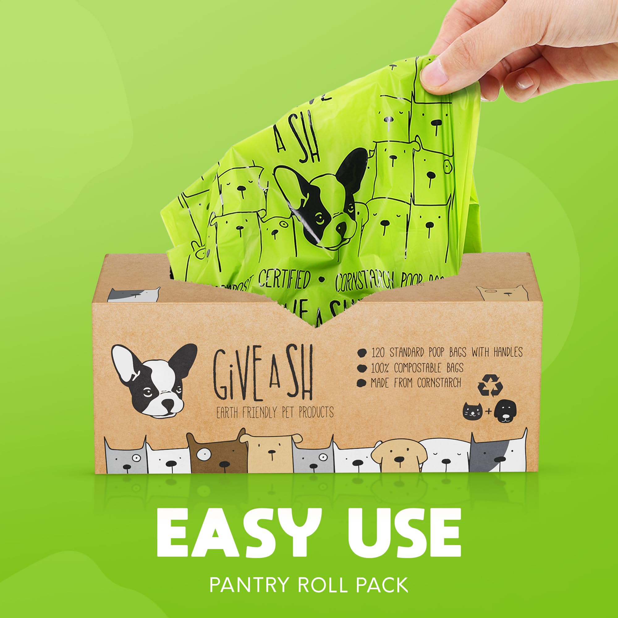 Poop Bags For Dogs Biodegradable 100% Certified Home With Handles