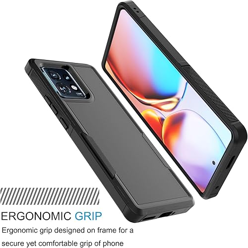 Miniatura 2 de Tekcoo Funda para Motorola Edge+ 2023  Moto Edge Plus 5G UW 2023  Edge 40 Pro  X40  XT2301 prueba de caídas de grado militar agarre absorbente de