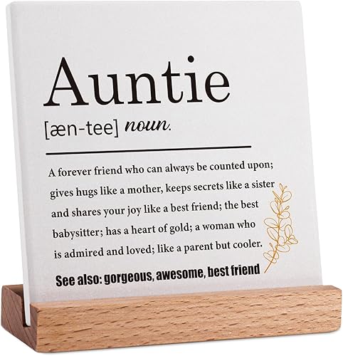 Auntie Definition Regalos de sobrina sobrino, regalo para el día de la madre, regalos de cumpleaños para tía, regalos de agradecimiento para tía,