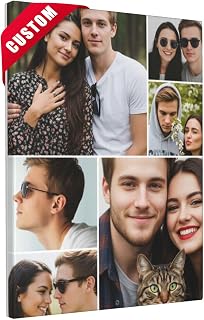 Nxwdwqa Custom Photo Canvas Prints - Personalized Wall Art Upload Your Pictures, Multi-Photo Layouts for Home Decor & Gifts (1-10 Photos)