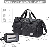 Vista 276 de Pequeña bolsa de gimnasio para mujer, bolsa de viaje con compartimento para zapatos