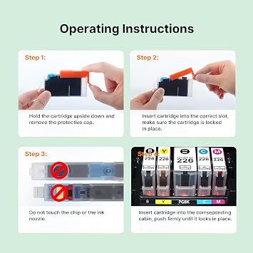225 226 Ink Cartridges Compatible for Canon PGI-225 CLI-226 5 Pack