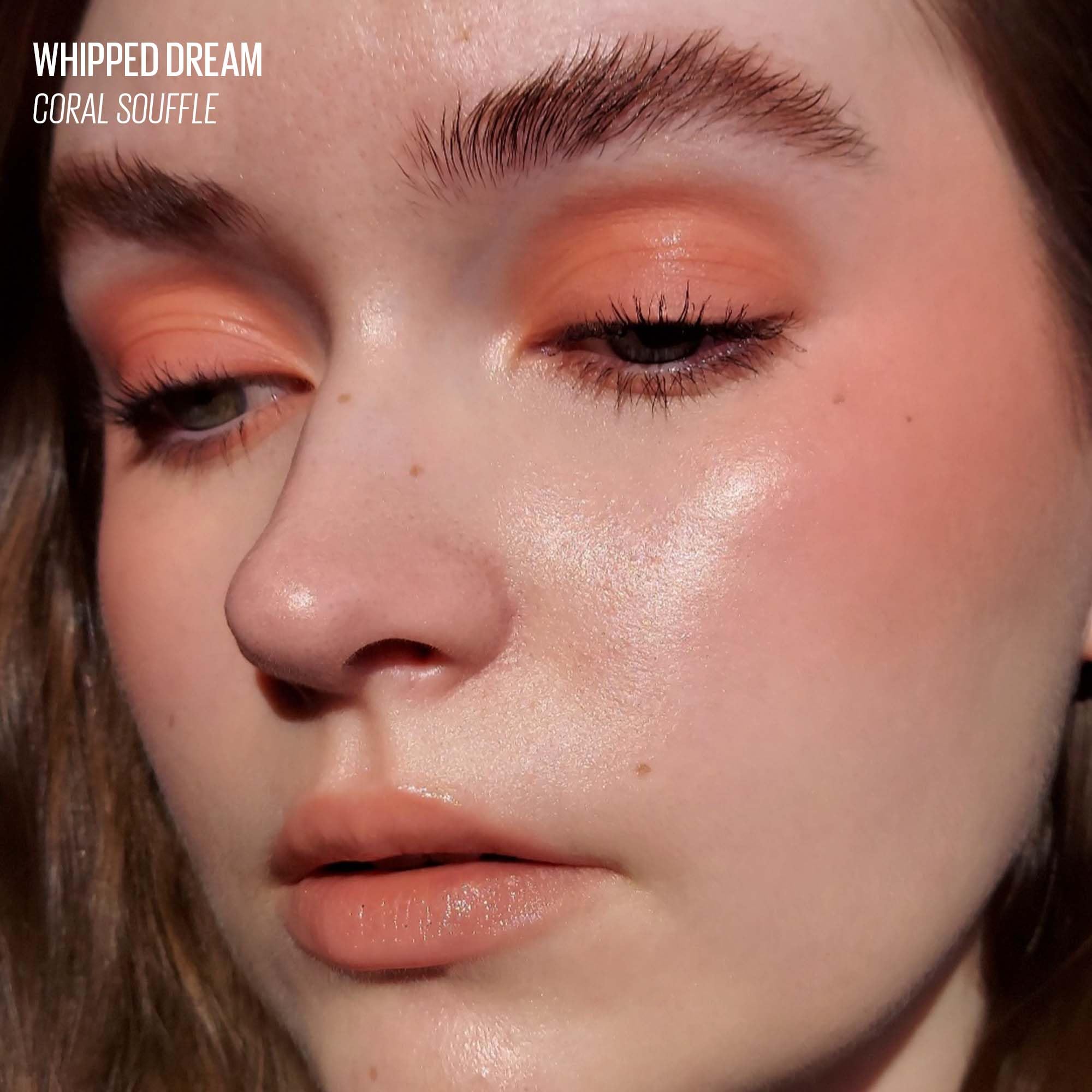 Sombra de ojos líquida multiusos y rubor - Whipped Dream | con aceite de semilla de algodón, 4 tonos, construible, mezclable, acabado semimate aireado, 01 Soufflé de coral, 0.17 onzas 3