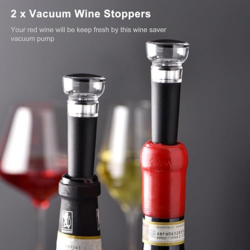 Miniatura 6 de Ataller Juego de abridores eléctricos de botellas de vino 4 en 1, sacacorchos automáticos recargables por USB con 1 vertedor de vino y 1 cortador de