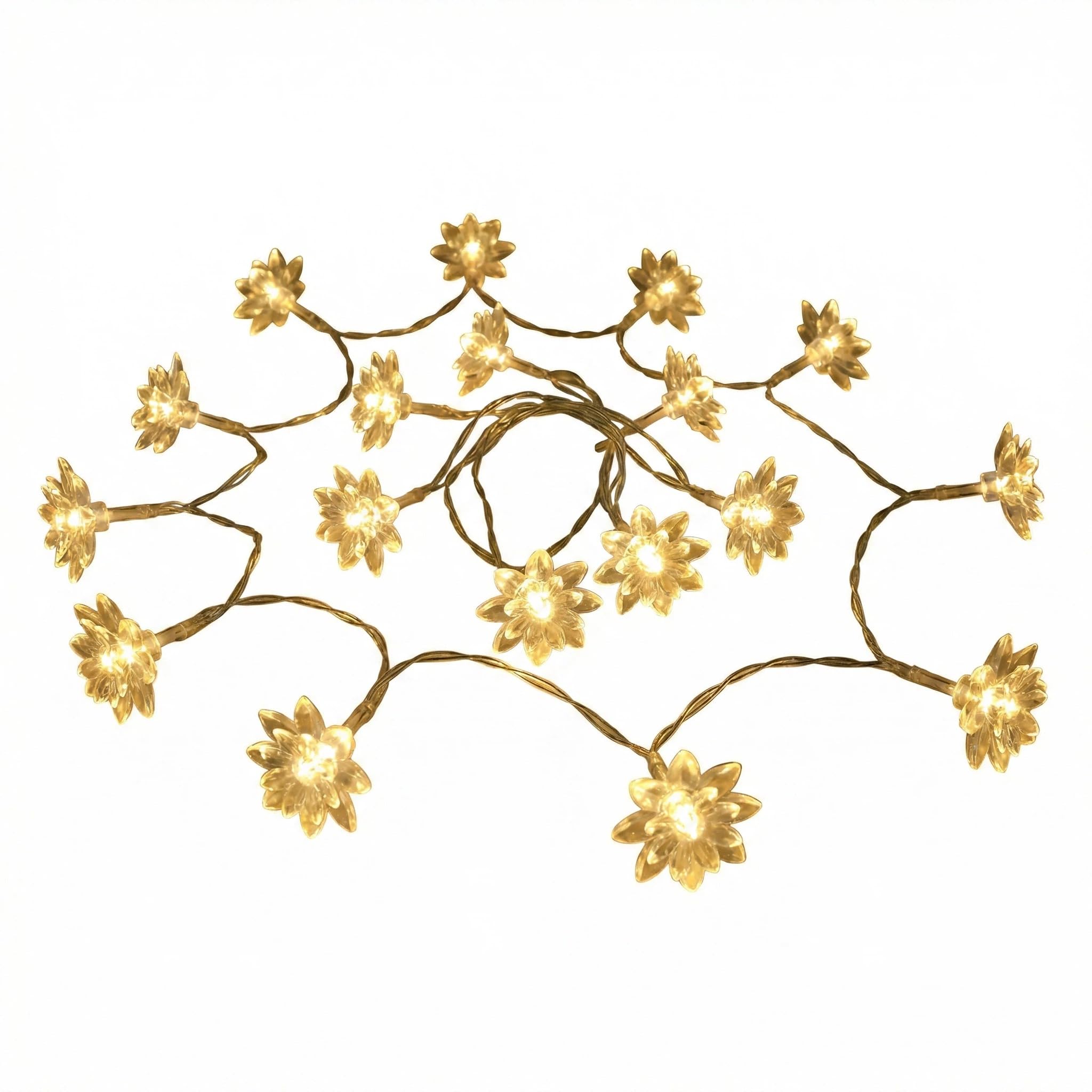 Cretvestsar Lotus Flower Fairy String Lights - Battery Operated LED Decorative Lights, Indoor & Outdoor Party Decor