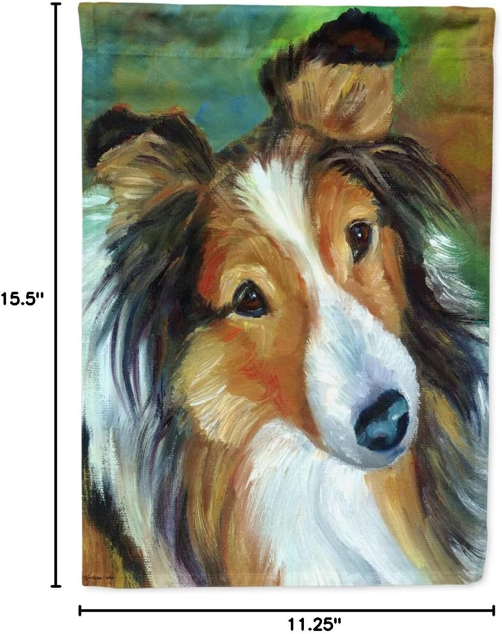 Caroline's Treasures 7396GF Sheltie Curiosity Garden Flag Mailbox Flag Decorative Yard Flag Banner Outside Patio Artwork Yard Flower Beds, Garden Size, Multicolor